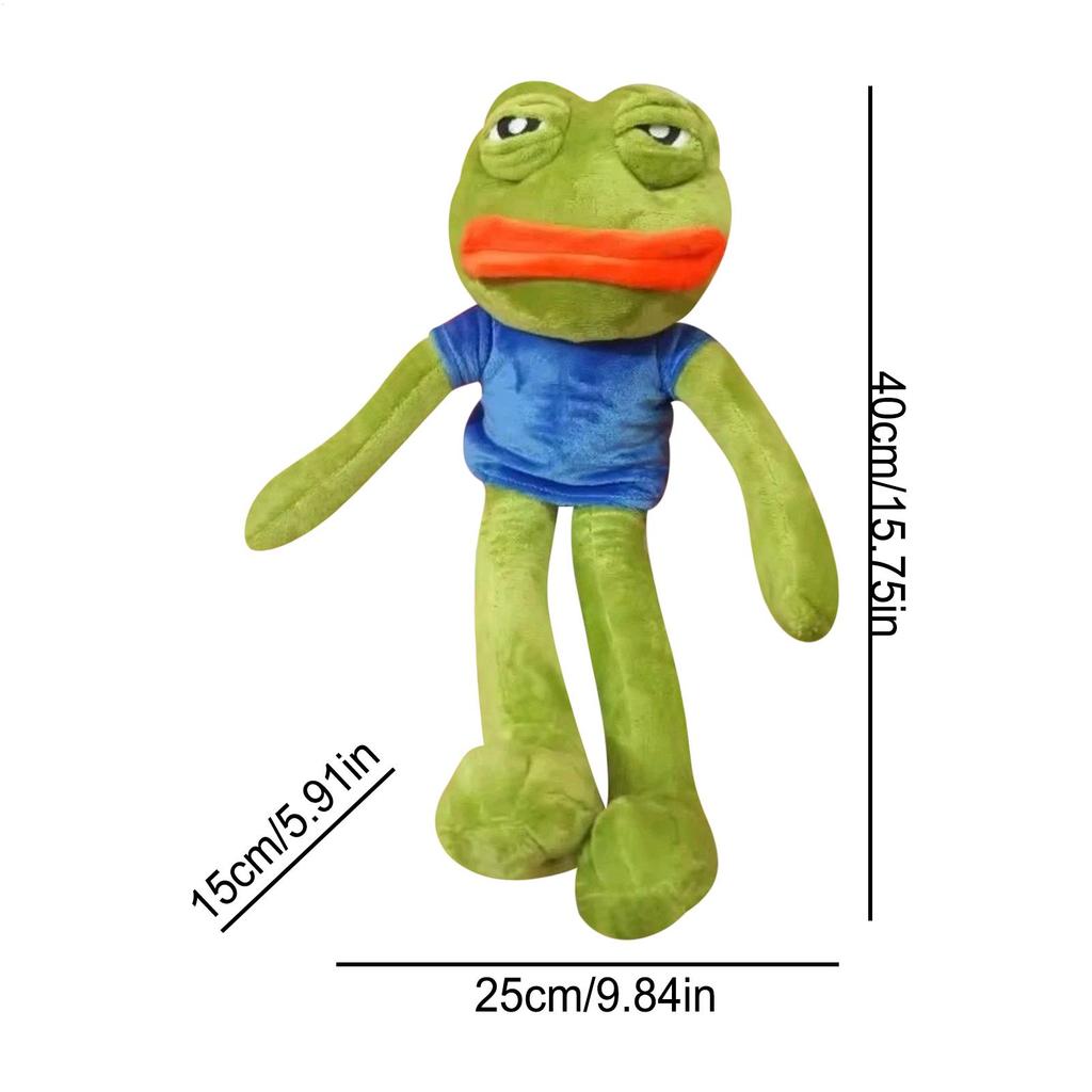 Sad Frog Plush Frog Soft Toddler Anime Stuffed Sad Frog Doll Soft Collectible Cartoon Doll Indoor Decoration For Kids Boy Girl