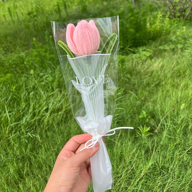 Готовый тюльпан, скрученный из плетеных стержней, букет цветов, плетеный вручную, искусственный цветок, свадебный букет, изделия ручной работы, подарки на день рождения