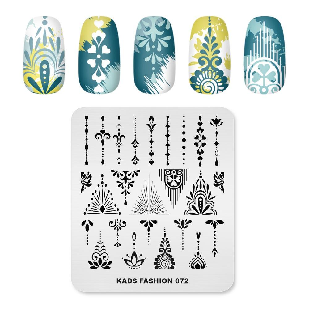 kads Мода 072 Пластины для штамповки ногтей Дизайн ногтей DIY Шаблон штампа Классическая линия Пунктирная линия Дизайн ногтей Инструменты