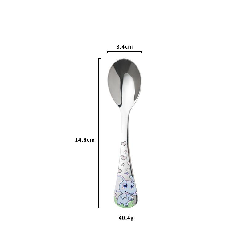 1/4 шт. Детские столовые приборы из нержавеющей стали, мультяшный узор, гравировка, детская посуда, милый набор ножа, ложки, вилки, уличная посуда