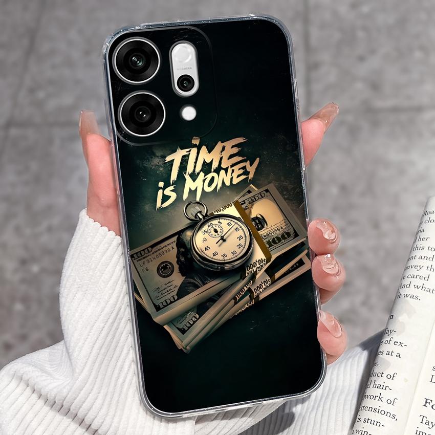 Прозрачный противоударный чехол для телефона для Oppo Reno14 13 12 11 10 9 Pro 14F 13F 12F 4G 5G Смешные узоры черного кота Мягкий силиконовый противоскользящий чехол для Oppo Чехлы