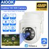 AIOOK Outdoor Security Camera HD 4MP Wifi Camera PTZ Mobile Tracking IP CCTV Night Vision Two Way Intercom YOOSEE APP