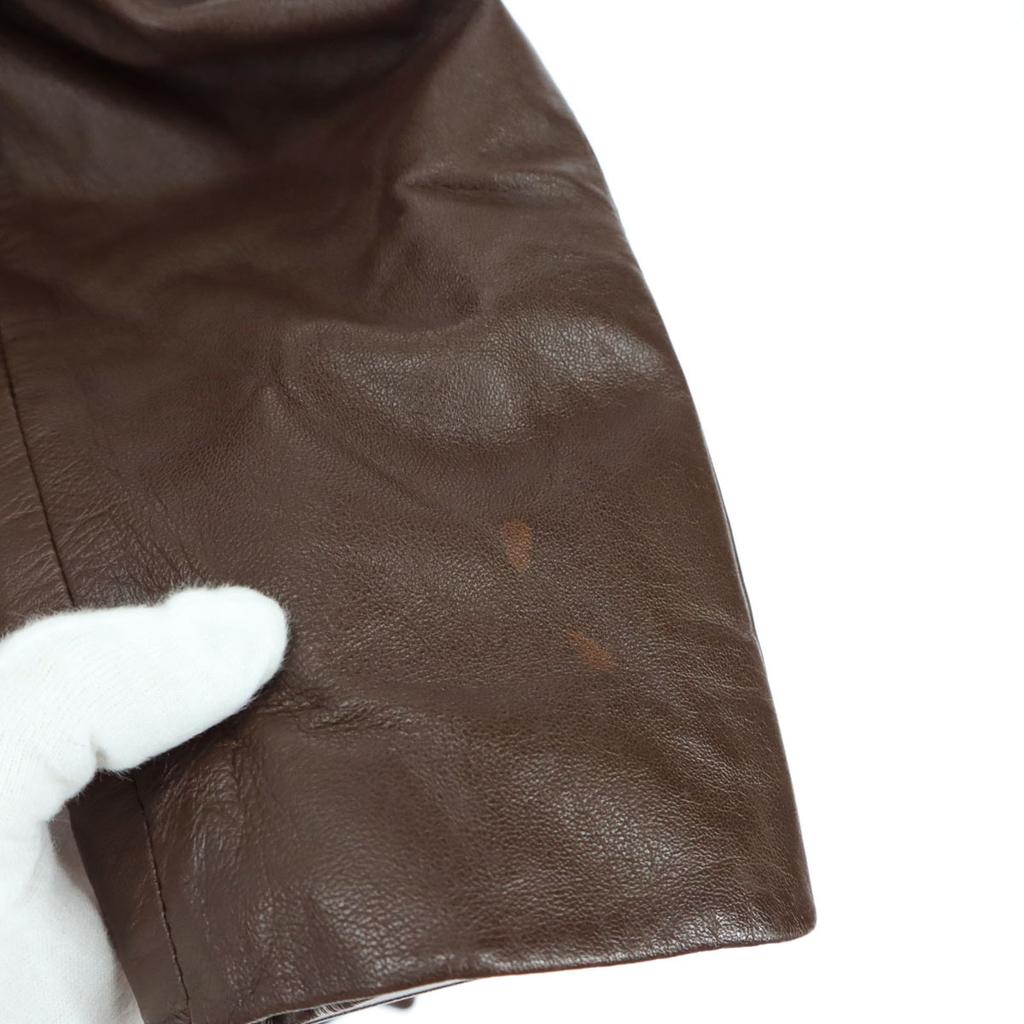 Jubian Long sleeve leather jacket M Brown Men's Used