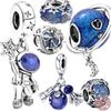 925 Sterling Silver Fit Bracelet The Outer Space Galactic System Charm Bead Making Jewelry
