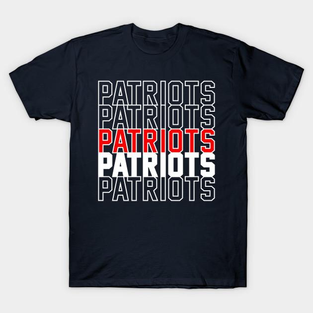 Men Black Print T-shirt Patriots No-Cut Heat Transfer Print Cotton Tshirt