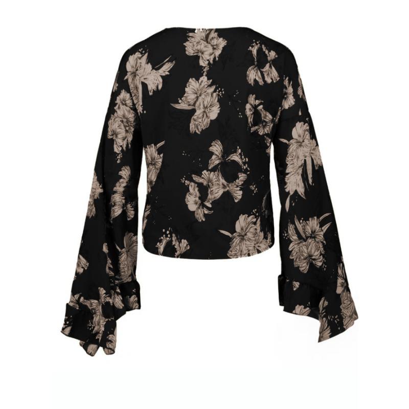 Женская рубашка с длинными рукавами и принтом на весну и осень
