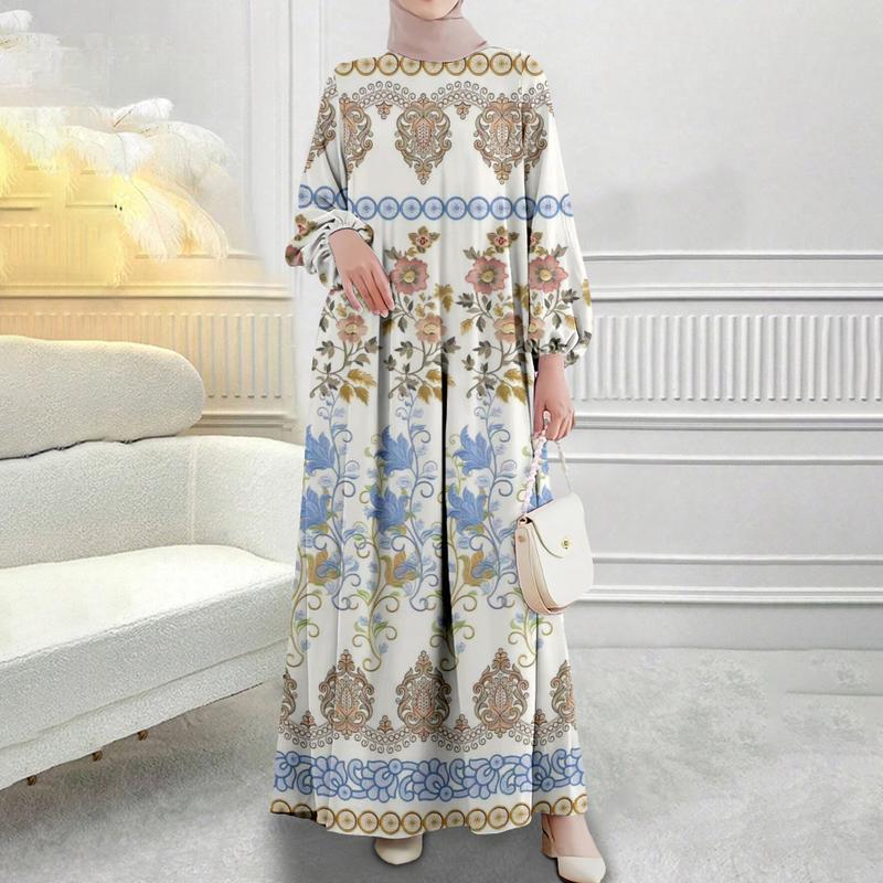 Women's Clothing, Classic Styles, Floral Prints, Plus Sizes for Muslim Clothing, Street and Outdoor Fashion, 2025