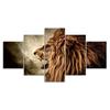 Lion Roaring Wildlife Animal 5 Piece Five Panel Wall Canvas Print Modern Art Poster Home Decor Gift For Him For Her