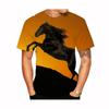 Summer Round Neck 3D Horse Pattern Print Top Fashionable Casual Short Sleeved Men's T-shirts