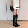 Высокие сапоги для женщин, но выше колена, новинка осени и зимы 2025 года, на толстой подошве, с длинным голенищем, тонкие сапоги-чулки, маленькие высокие сапоги-трубы, универсальные сапоги-рыцари