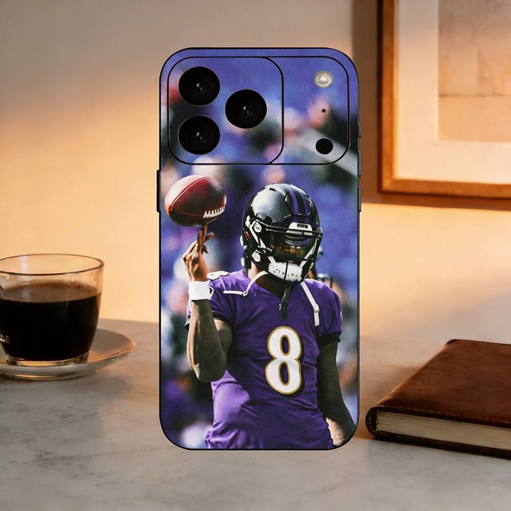 Lamar Jackson American Football 8 Phone Case For iPhone 17, 16,15,14,13,12,11 Plus,Pro Max, Others Soft Black Cover