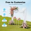 Wedding Backdrop Stand Kit with 6.56FT Balloon Arch & 2 Flower Stands, Heavy Duty Steel for Party Decor, Birthday Photo Booth