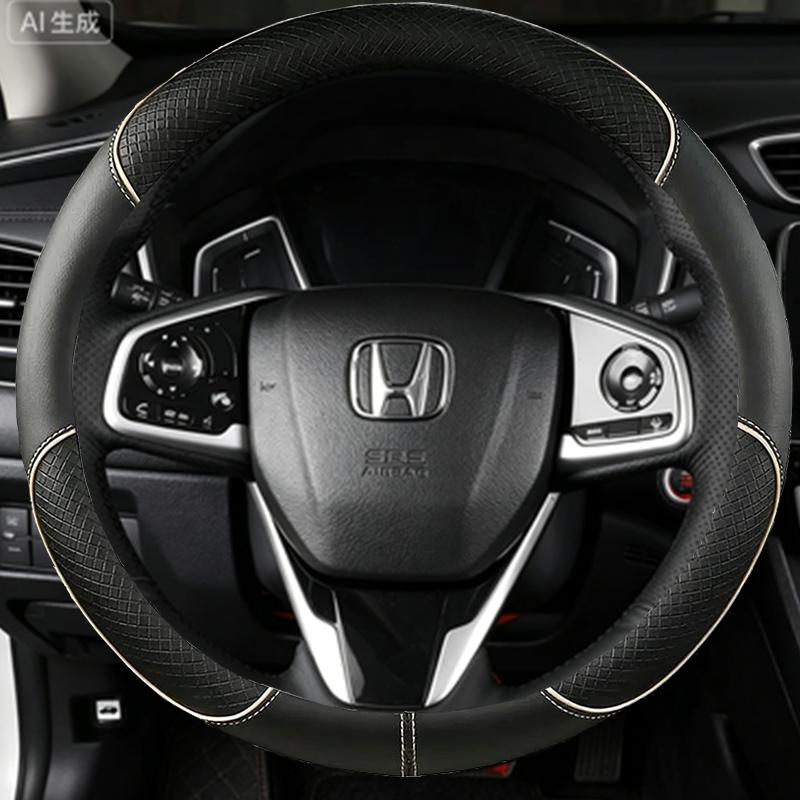 ZLQ4 Hand-Stitched Black Microfiber Leather Steering Wheel Cover For Honda Civic 10 2016-2019 CRV CR-V 2017-2019 Clarity 2016-2018
