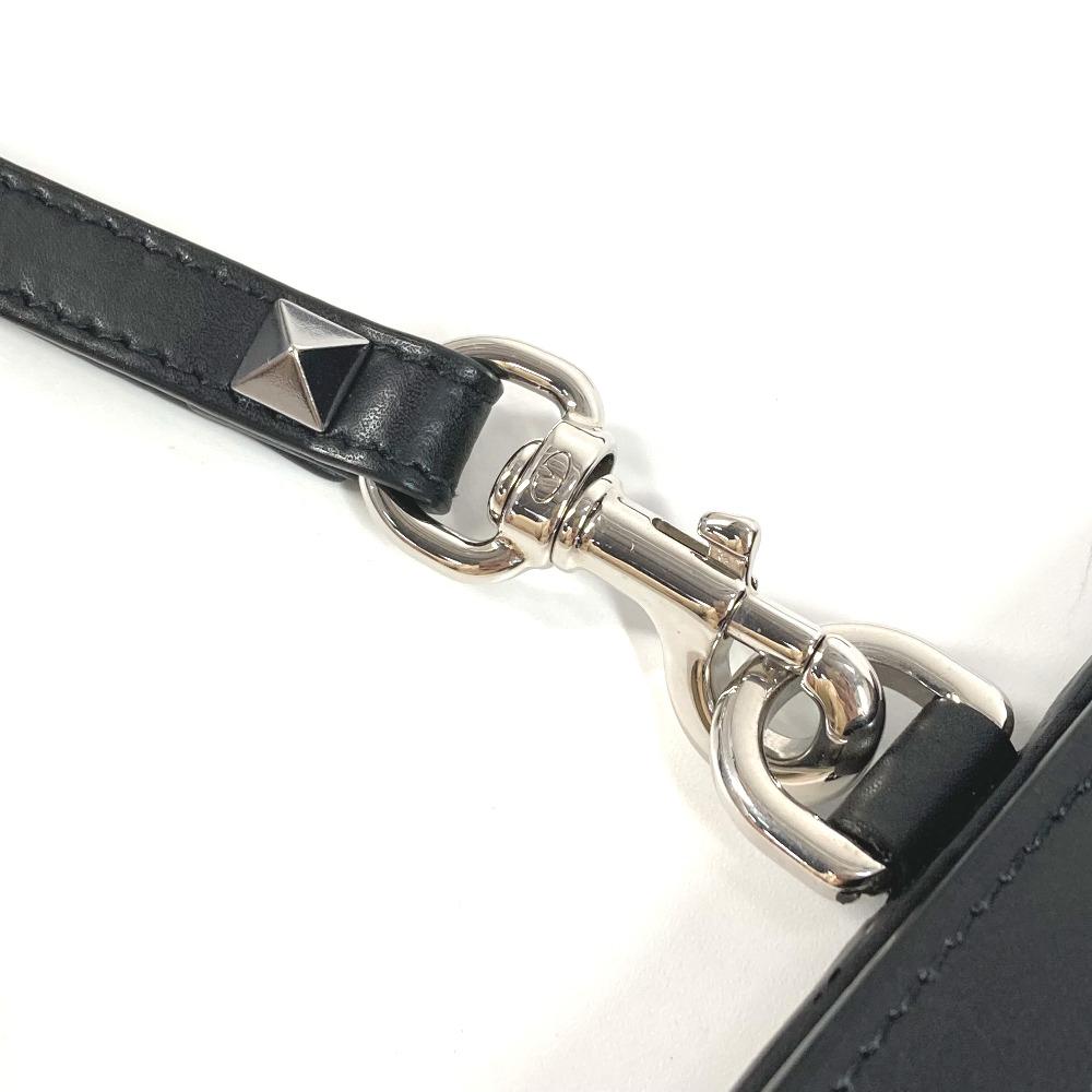 VALENTION VLTN Logo Neck strap Wallet Coin Case Purse Bifold Wallet Black