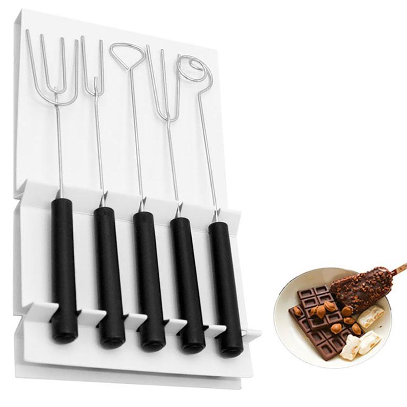 1/6Pcs Chocolate Dipping Tool Diy Candy Caker Fruit Fondue Decorating Fork Kit