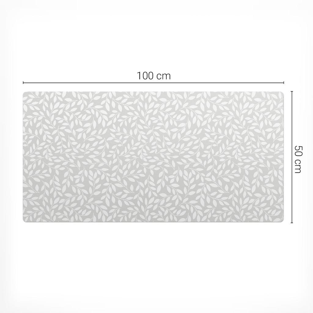 Antypoślizgowa Ochronna Mata Na Biurko Z Nadrukiem Liściasty Wzór 100X50 Cm