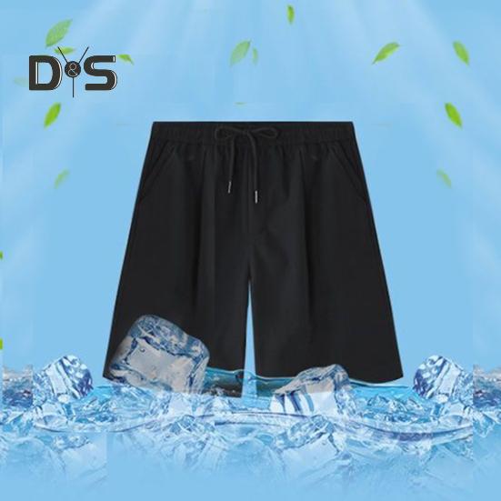 Мужские шорты, повседневные брюки с регулируемой талией на шнурке и усиленными карманами, однотонные, широкие летние спортивные шорты