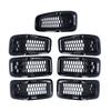 7pcs Front Grille Inserts Grill Guard Trim Accessory Fit for Jeep Cherokee 20142018Glossy Black