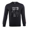 Kelme Men's Fleece Pullover Sweatshirt, Crew Neck, Logo, Stylish, Casual (Black, Size Small)