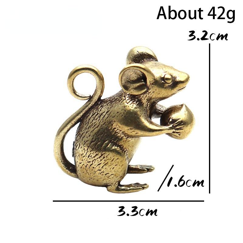 2 шт. медная милая мышь персиковый чай питомец столовое украшение ремесла латунная статуэтка животного крысы украшения для дома аксессуары