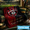 Custom Name FC Spartak Trnava Flannel Blanket, Use for Birthday/Holiday Gift, Soft Blanket for Sofa/Bed/Camping/Office, Home Decor