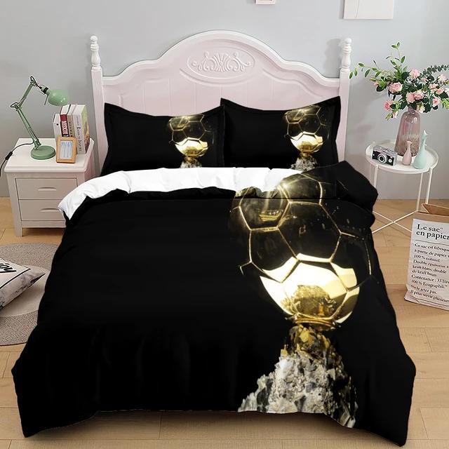 Football Duvet Cover Collection 3D Soccer Printed Boys Teens Bedding Collection Sports Theme Double Queen King Size 23Pcs Comforter Cover