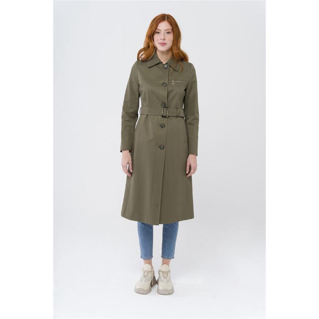 Водоотталкивающий плащ с воротником рубашки и молнией K. Верблюд 6430