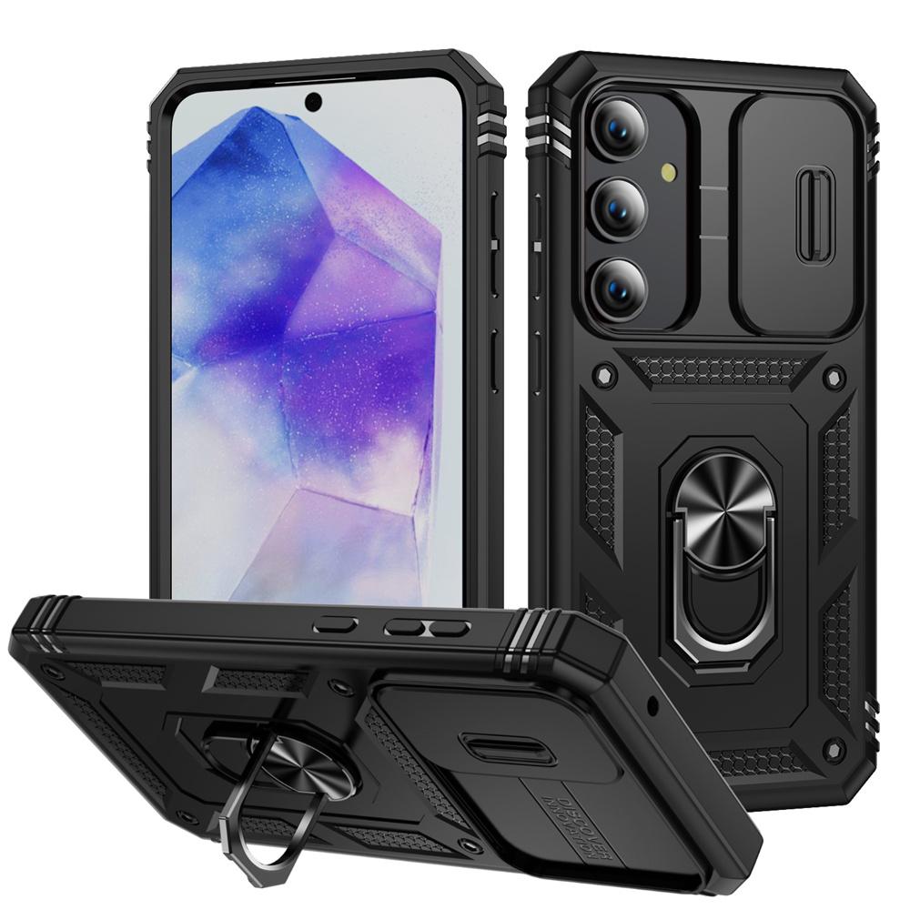 Чехол-держатель Military Armor для Samsung Galaxy S24 S23 S22 S21 Ultra Plus A55 A35 A54 A14 4G 5G Slider Camera Protective Card Card Card Cover
