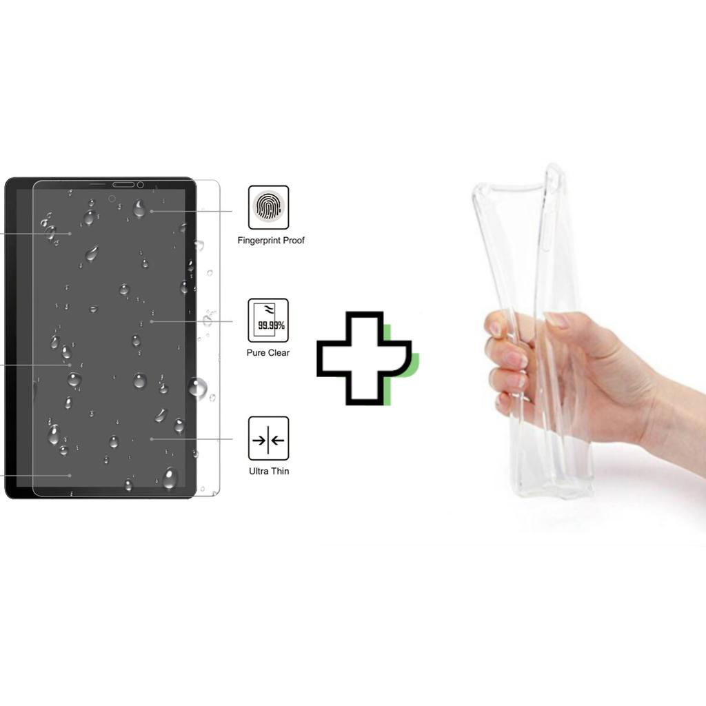 Чехол для планшета 2 в 1 со стеклом для Samsung Galaxy Tab S6 Lite 2020. Мягкий силиконовый чехол из ТПУ. Чехол для подушки безопасности. Прозрачный защитный чехол для SM-P610 SM-P615.