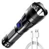 Portable 4 Modes LED Flashlights Zoomable USB Rechargeable Emergency Camping Light Waterproof Super Bright Torch Light Outdoor