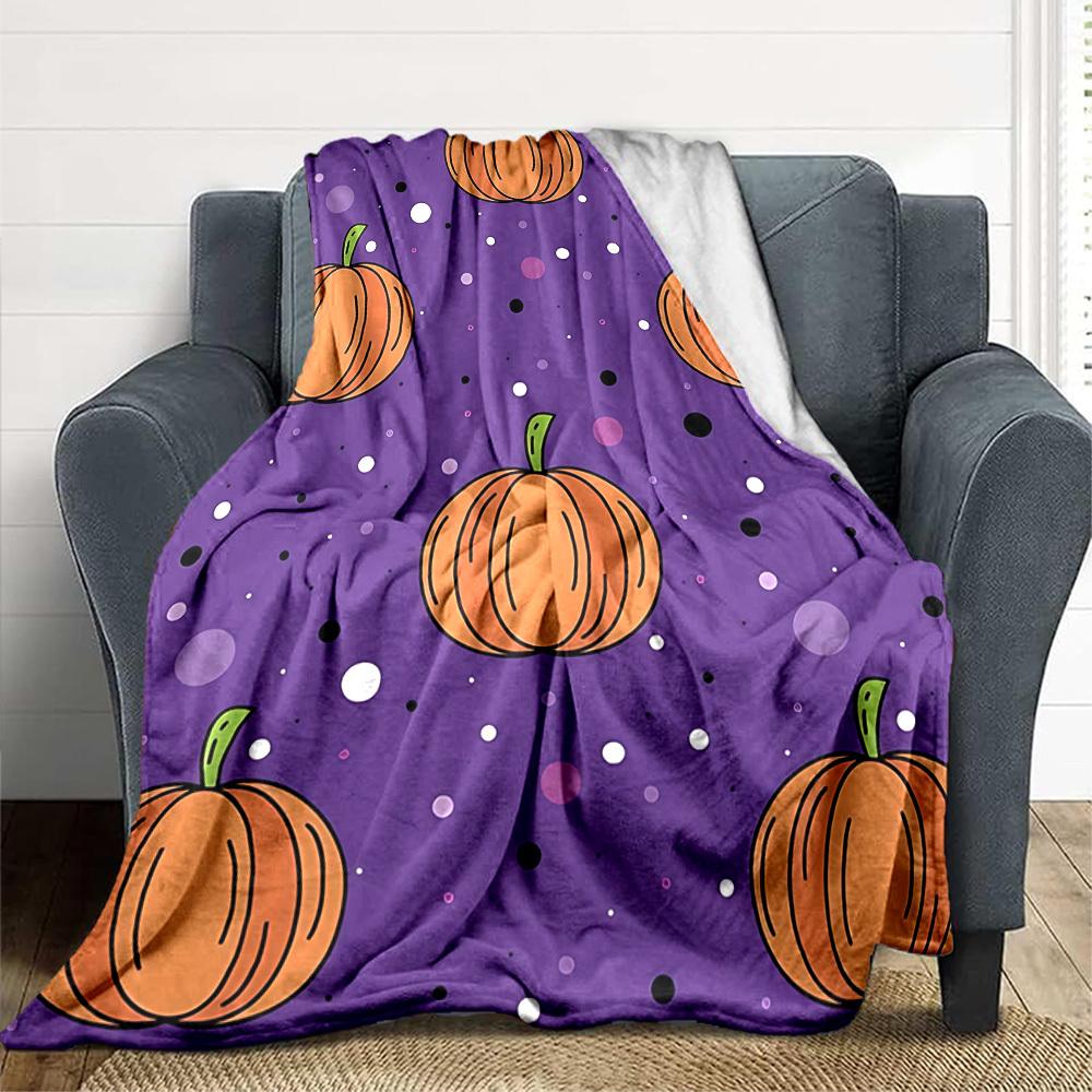 1pc Pumpkin Pattern Blanket Warm, Cozy, And Soft, Suitable for Sofas, Beds, Cars, And Office Use.Perfect for Camping And Travel, Making It a Great Gif