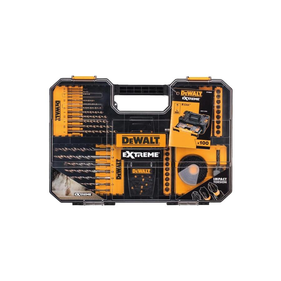Dewalt Zestaw Akcesoriów 1/4" 100 Szt. Wierteł Końcówe, Nasadek Otwornic Dt70620T-Qz