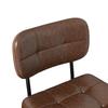 Bar Stool Curve – Swivel PU Upholstered Stool with Curved Wood Sickle Backrest & Metal Frame, 360 degrees Swivel, Set of 2