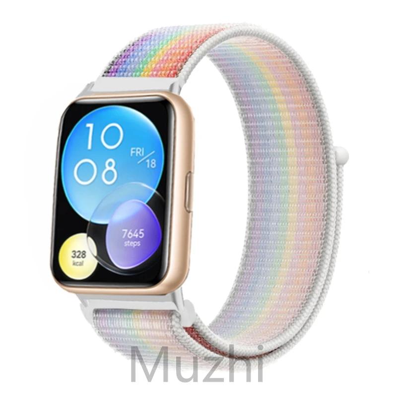 Нейлоновый ремешок для Huawei Watch Fit 2 Ремешок для умных часов Аксессуары для замены браслета Correa Huawei Watch fit2 active