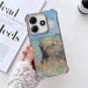 Claude Monet Oil Painting Plating Phone Case For Xiaomi Redmi Note 14 15 Pro Plus 13 12 11 11S 11T 10 9S 9 5G Anti-Fall Airabag