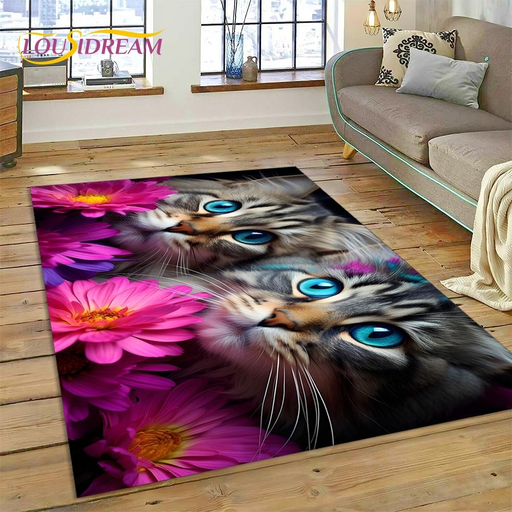 3D Персидский кот, Милый котенок калико, Мультяшный ковер-циновка Регдолл для гостиной, спальни, домашнего декора, Нескользящий для дивана, Придверный коврик, Подарок ребенку