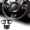 AIRSPEED Carbon Fiber Car Steering Wheel Button Sticker Mini Cooper R55 Clubman R56 R57 Accessories