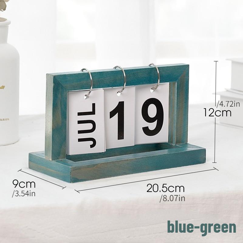Office Wooden Vintage Home Calendar Cafe Desktop Decorative DIY Rustic Ornaments