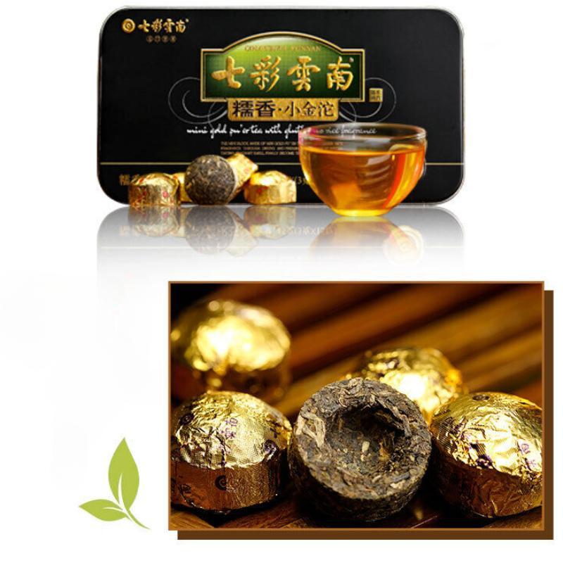 COLORFUL YUNNAN Mini Gold Пуэр Чай с ароматом клейкого риса Пуэр сырой 45г