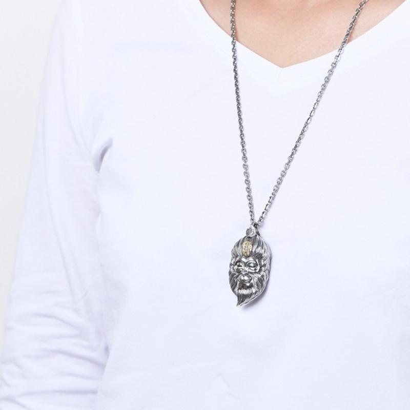 Регулируемое Игровое Ожерелье с Прочным Подвесом Король Обезьян, Посеребренная Латунь, Портативный Модный Аксессуар для Геймеров