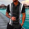 New Trendy Men'S Summer Collar Paul T-Shirt Men'S Heavy Oversize Solid Color Casual Short Sleeve