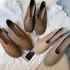 Ретро туфли бабушки женские 2025 весна и лето новые на плоской подошве с мягкой подошвой ленивые туфли-дуду на один педаль одинарные туфли с юбками