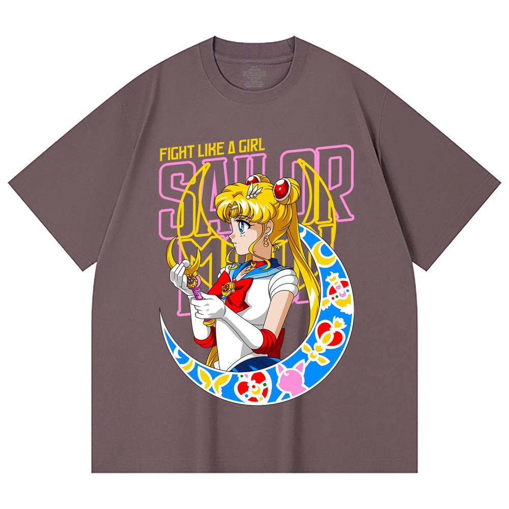 230 г/м² 100% хлопок Sailor Moon V8 Принт Минако Унисекс Тяжелая хлопковая футболка