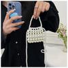 Mini Small Bag New Hand-woven Pearl Chain Beaded White Small Bag Versatile Shoulder Messenger Bag