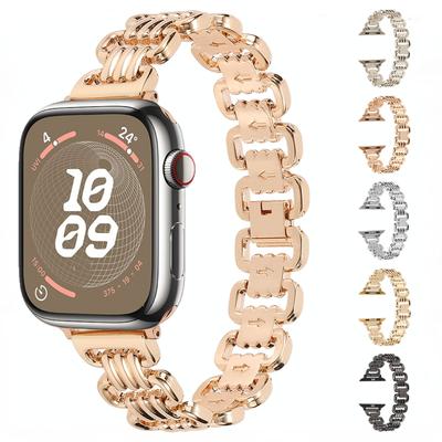 Ремешок из нержавеющей стали для часов Apple Watch 49 мм 45 мм 41 мм 44 мм 40 мм 42 мм U-образный металлический браслет для iwatch Ultra 9 8 7 6 5 4 SE