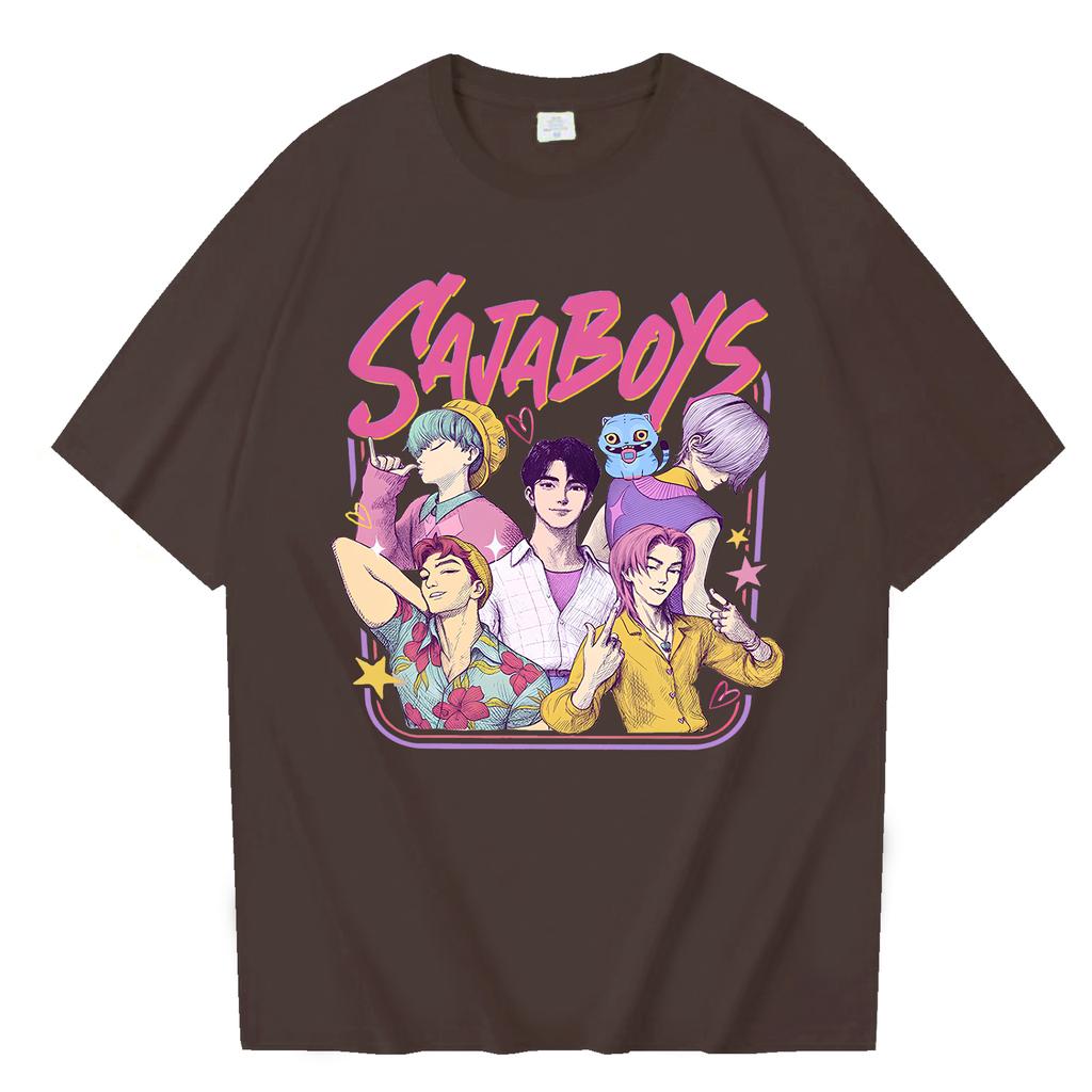 Kpop Demon Hunters Saja Boys T-Shirt - Harajuku Style O-Neck Tee Official Fan Gift & Collectible Merchandise