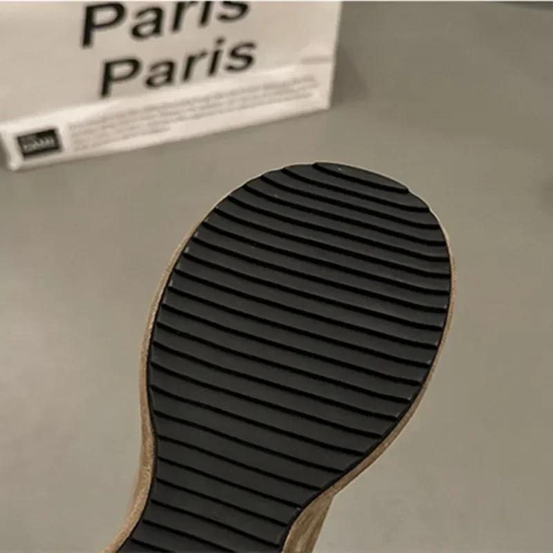 Модные зимние замшевые теплые сапоги до колена 2025 года, женские модные сапоги на танкетке и платформе, нескользящие, с толстой подошвой, увеличивающие рост, эластичные рыцарские сапоги