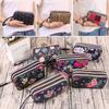 Fashion Women Flower Wrist Bag Waterproof Canvas Wallet Mini Handbags Sports Cell Phone Bags Coin Purse Party Money Makeup Bag