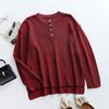 Autumn and Winter Women's Solid Color Pullover Plus Size V-Neck Knit Sweater Street Hipster Sweater
