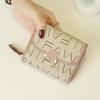 Натуральная кожа коровья кожа короткие женские кошельки с буквенным узором складные кошельки для монет для женщин панельные держатели карт бумажник
